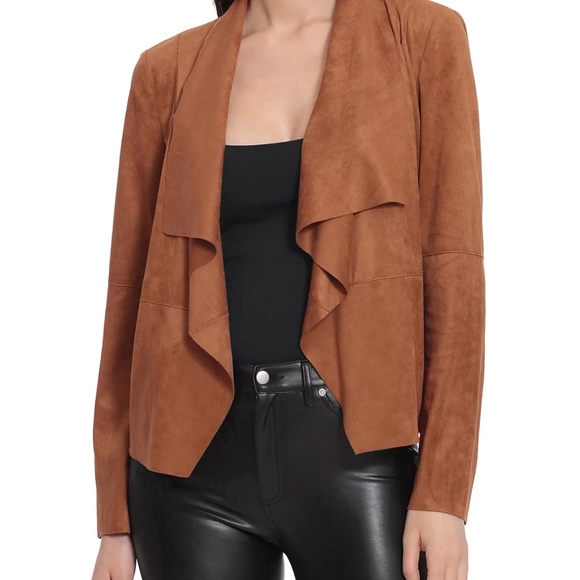 Bagatelle faux suede draped Jacket, in colour  sienna - Picture 5 of 5